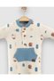 Baby Boy's Pocket Detailed Seasonal 6-9-12-18 Months Ribbed Flexible Baby Jumpsuit - 4