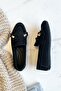 Tiamo Black Suede Beaded Detailed Ballerina Shoes - 5