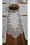 Linen Textured Luxury French Lace American Set -6 Person, 7 Pieces - 3