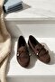 Tiamo Brown Suede Beaded Detailed Ballerina Shoes - 5