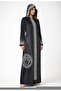 Stone Embellished Hooded K Velvet Feraca/Abaya and Sleeve C Bag I