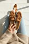 Tiamo Tan Suede Beaded Detailed Ballerina Shoes - 2