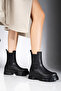 Daily Black Women's Waterproof Boots & Booties with Side Elastic and Thick Soles - 2