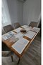 Linen Textured Luxury French Lace American Set -6 Person, 7 Pieces - 2