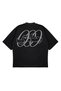 Unisex Women's Men's 3 Ring Arabic Writing Printed on the Back Oversize Thick Fabric Comfortable Cut Cotton T-Shirt - 3