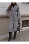 Striped Belted Cashmere Coat - 5