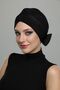 Black Ready-To-Wear Turban Hijab with Bow, Suitable for Medical Use