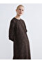 Crew Neck Print Dress - 3