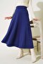 Women's Puff Scuba Hijab Black Flared Skirt - 2