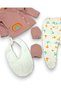 Baby Girl 5-Piece Rainbow Patterned Hospital Outfit Set, 100% Cotton Newborn Bodysuit - 5