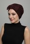 Bow-Tie Coffee Ready-To-Wear Turban Hijab Bonnet Suitable for Medical Use - 3