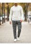 Men's and Women's (Unisex) Plaid Patterned Checkered Fleece Trousers, Suitable for Couples and as a Gift, Oversized Size