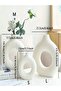-Bohemian Luxury Pearl White Round Decorative Vases Set – 3 Pieces | Modern Home Décor - 6