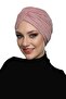Crossed Combed Cotton Lined Candy Pink Ready-To-Wear Turban Hijab Pool Cap Medical Suitable - 3