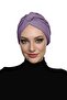 Cotton Banded Lined Lilac Ready-To-Wear Turban Hijab Pool Cap Suitable for Medical Use - 4