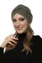 Cotton Banded Lined Army Green Ready-To-Wear Turban Hijab Pool Cap - 7