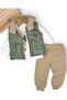 SLIM FIT! Boys 1-2-3-4 Years Transitional Puffer Vest, 3-Piece Stylish Holiday Outfit Set - 3