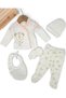 Baby Girl 5-Piece Butterfly Patterned Hospital Outfit Set, 100% Cotton Newborn Bodysuit - 2