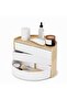 Umbra Moona 3-Tier Jewelry and Accessory Organizer with Revolving Drawer, White/Natural