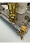 Stainless Steel 3 Piece Square Model Japanese Rose Presentation Tray with Legs - 2