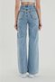 Lizza 90's Blue Lycra Super High Waist Loose Jeans Palazzo Trousers. (SUPER HIGH) Wide Leg - 7