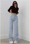 Rita 90's Blue Lycra Super High Waist Loose Jean Trousers - 4