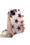 iPhone 14 Plus/15 Plus Compatible Hard Acrylic Back Silicone Edge Lens Protection Five Star Pattern Case