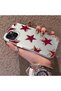 iPhone 15 Plus/14 Plus Compatible Hard Acrylic Back Silicone Edge Lens Protection Five Star Pattern Case - 3