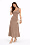 Women's Mink Soft Touch Fabric Front and Back Square Collar Dress - 2