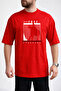 Men's Born to Be Free Text Printed Crew Neck Red T-Shirt