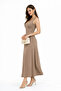 Women's Mink Soft Touch Fabric Front and Back Square Collar Dress - 4