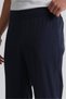 Navy Blue Elastic Cuffs, Lace-Up Waist, Zippered Pockets, Standard Fit Men's Sweatpants - 2
