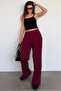 Burgundy Wide Leg Barrel Fit Sweatpants Mg2646 - 2