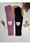 Girl's Black Tights with Teddy Bear - 2