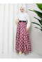 Plaid Patterned Belted Skirt Rc4017 - 3