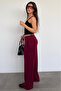 Burgundy Wide Leg Barrel Fit Sweatpants Mg2646 - 4