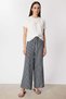 Front Gathered Blouse with Chain Accessory - 4
