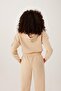 Women's Sweat Tracksuit Set Beige - 4