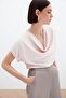 Loose Blouse with Stone Detail on Sleeves - Powder - 4