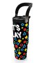 Kids Black Lets Play Patterned Steel Thermos with Straw and Direct Drinking Cap 900 ml 38728 - 4