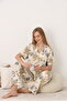 Women's 100% Cotton Buttoned Pajama Set 19101 - 6