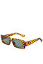 Women Rectangle Sunglasses in Leopard Frame In Green - 4