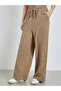 Women Beige Textured Wide Leg Trousers - 2
