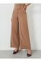 Women Beige Wide Leg Trousers - 2