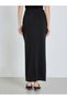 Women Black Straight Fit Maxi Skirt with Slit - 4