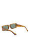 Women Rectangle Sunglasses in Leopard Frame In Green - 2