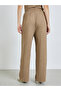 Women Beige Textured Wide Leg Trousers - 4
