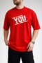 Men's Fearless and Strong Design Vintage Print Crew Neck Red T-Shirt - 3