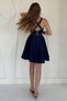 Flared Denim Dress with Belt Detail and Straps - 7