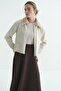 Fur Collared Knitwear Cardigan Stone